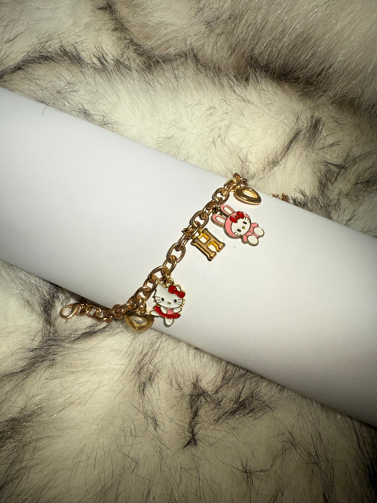 Hello Kitty “H” initial charm bracelet