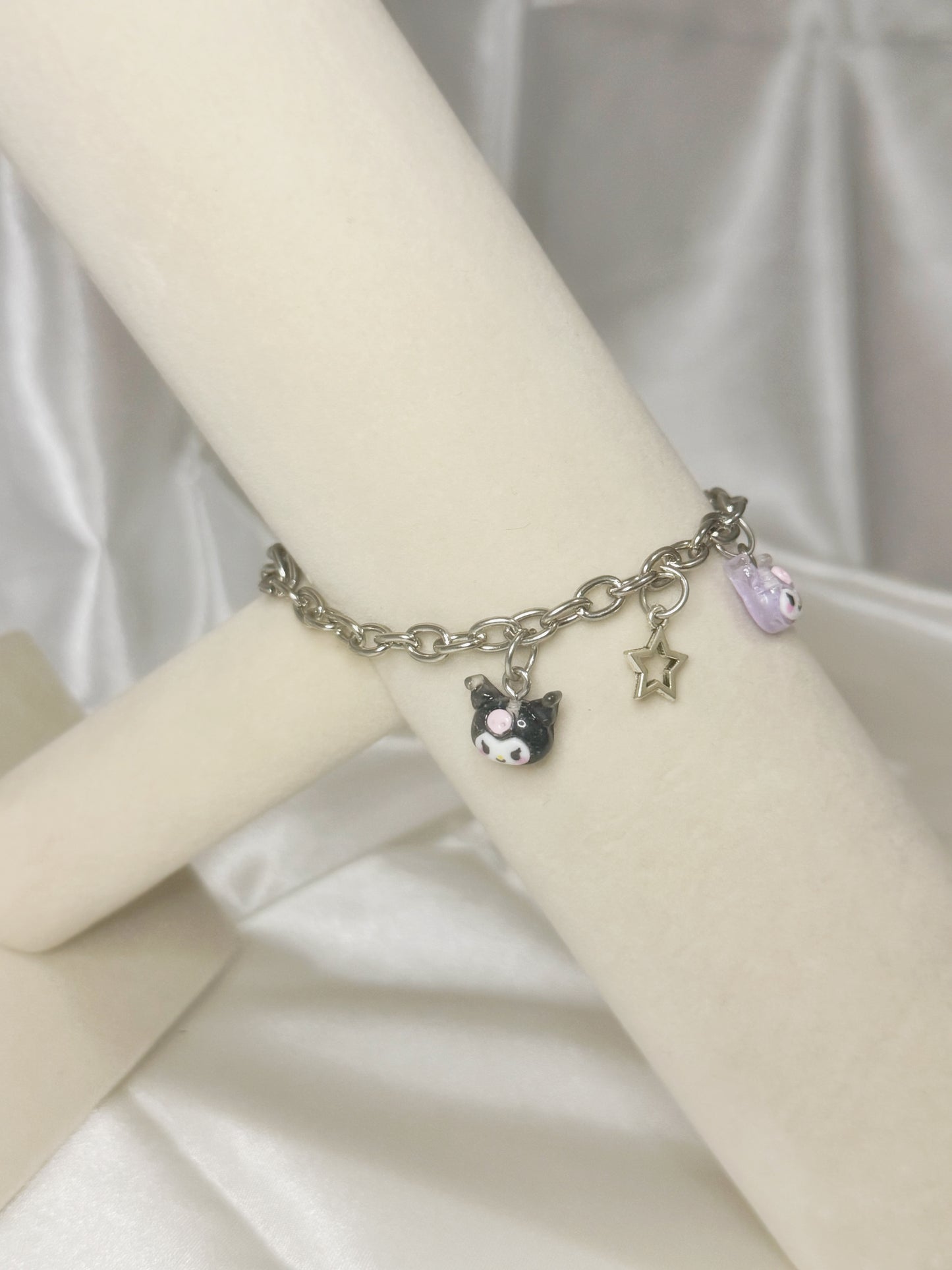 Silver Kuromi Star Charm Bracelet