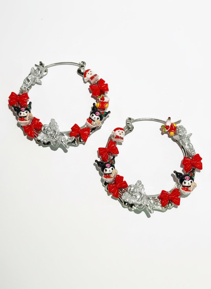 Kuromi inspired Christmas earrings