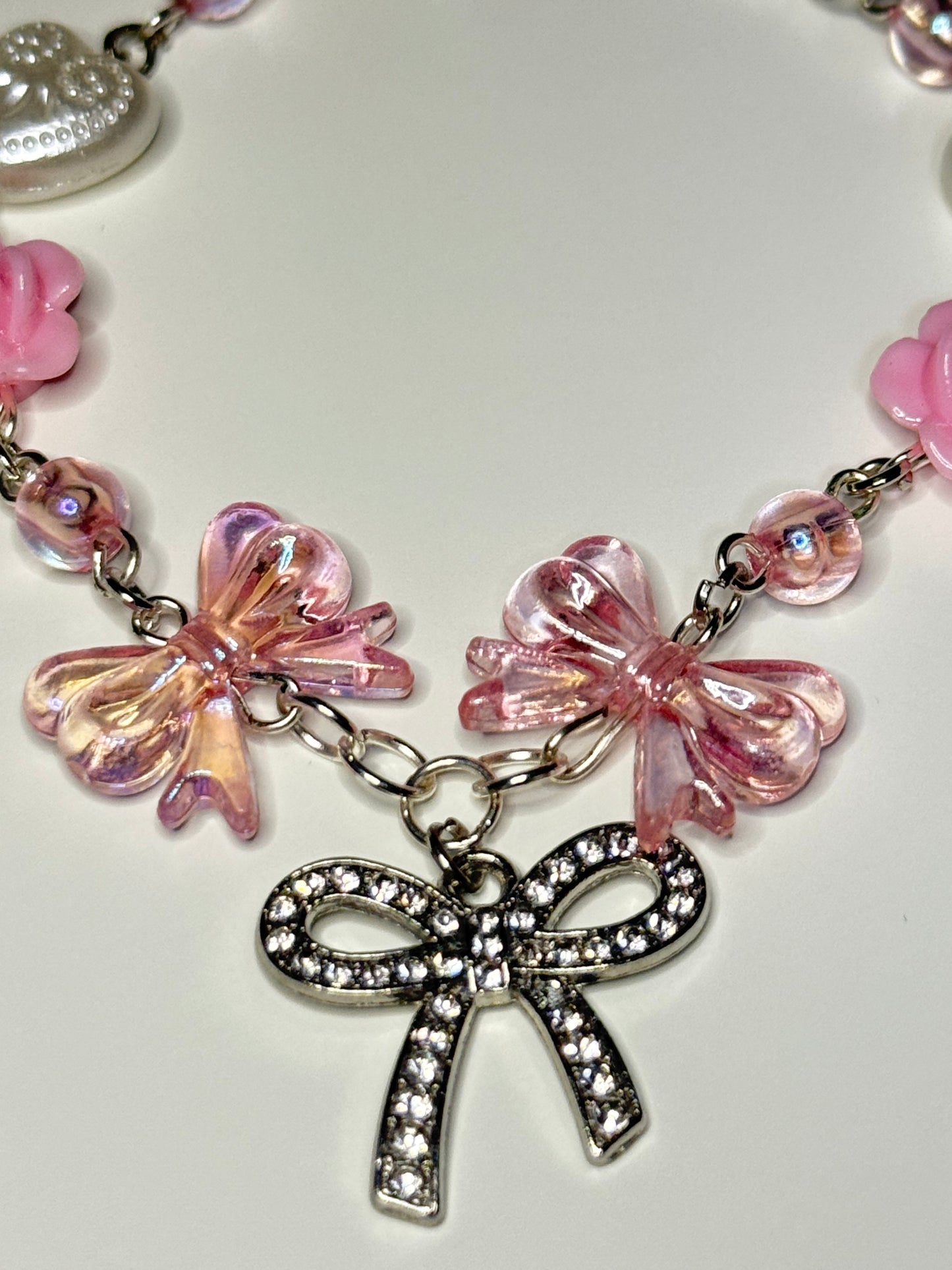 Hello kitty bow inspired charm bracelet