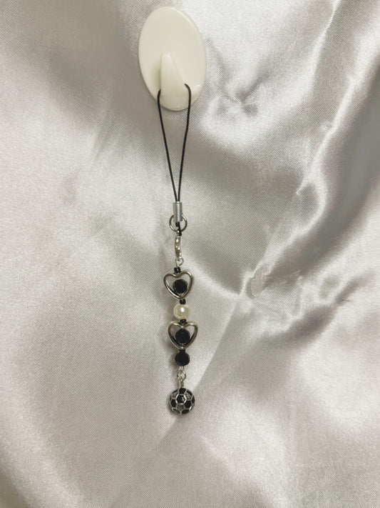 Black football phone charm