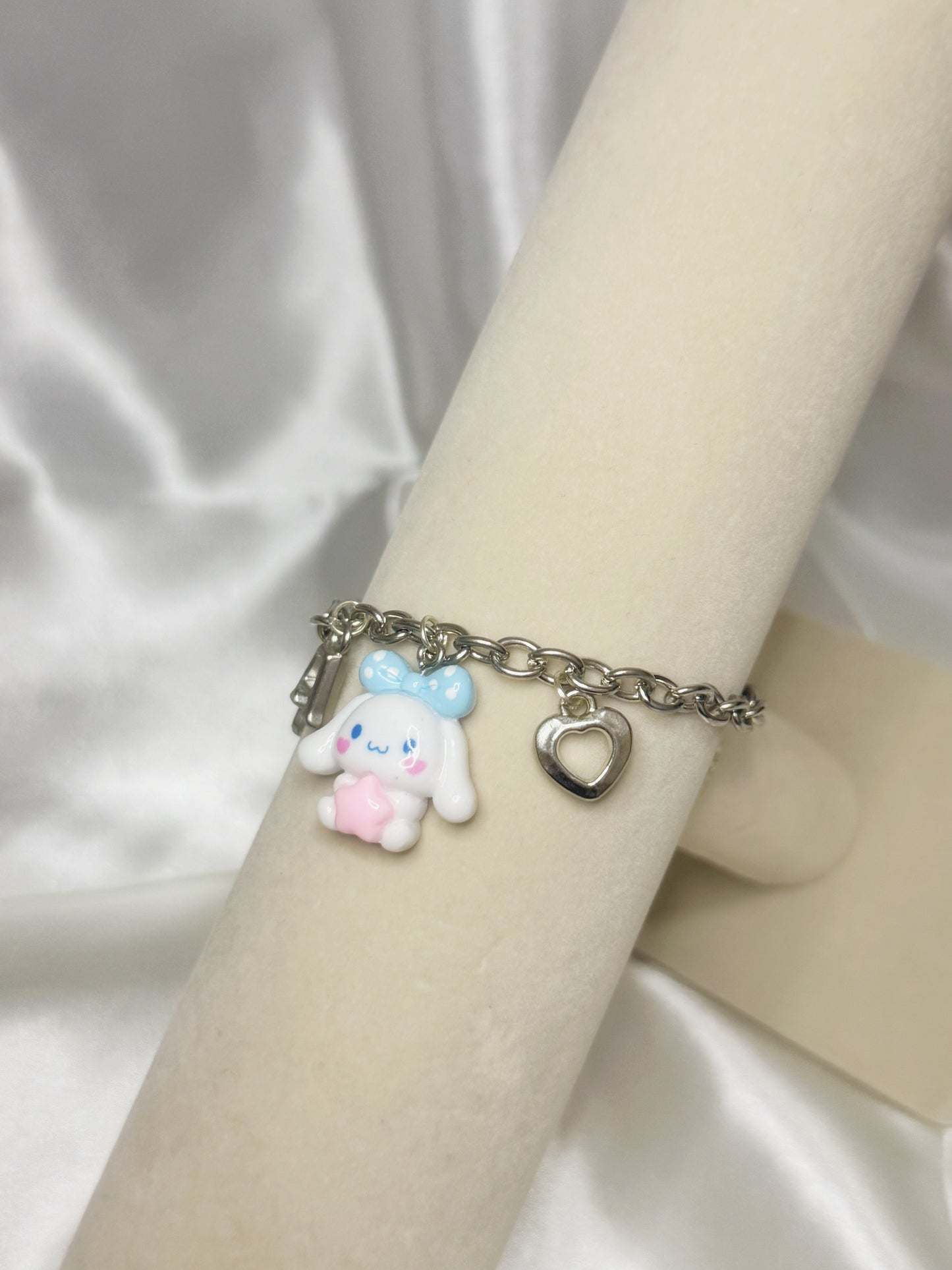 Silver Cinnamoroll Initial Charm Bracelet
