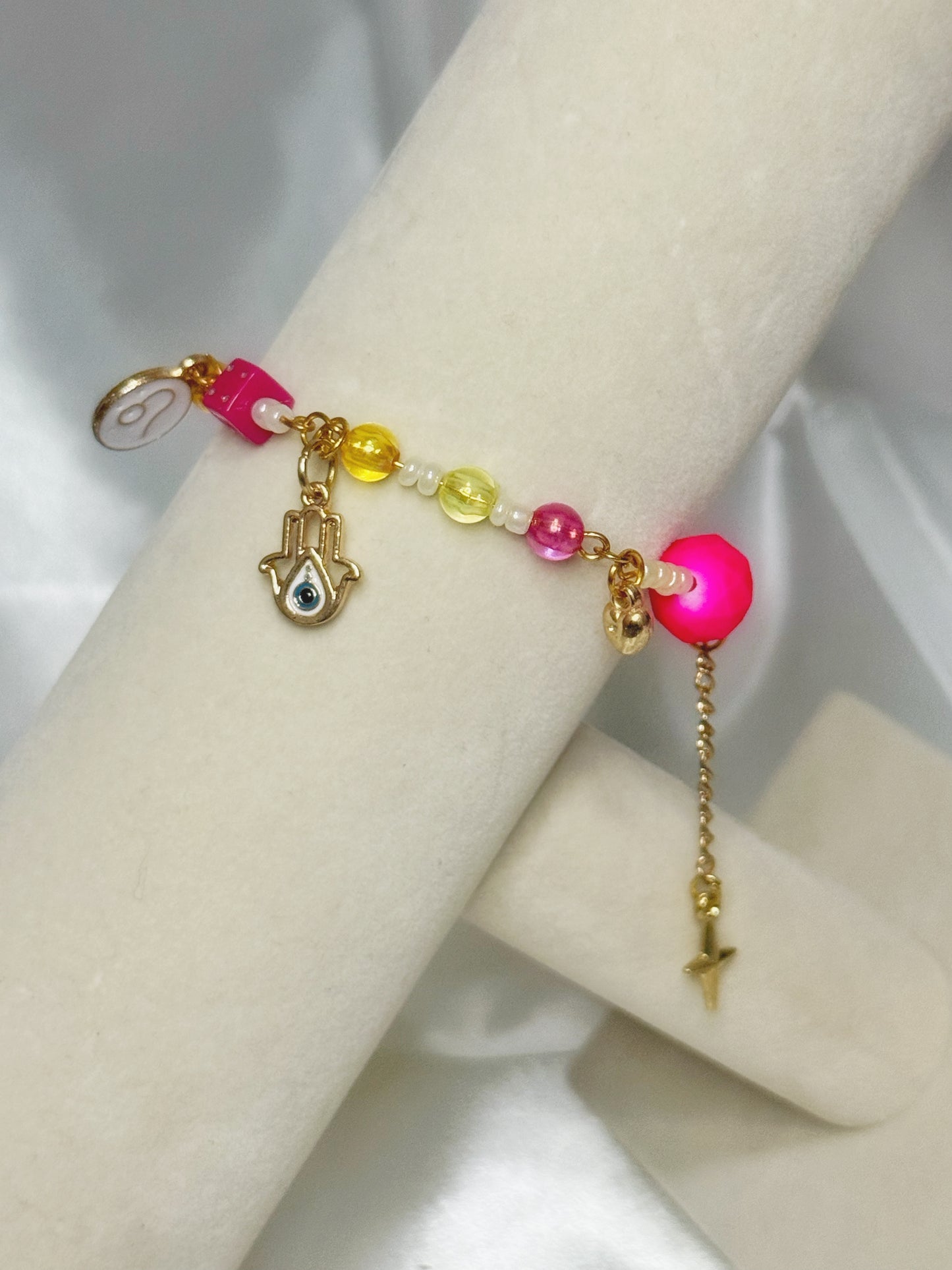 Gold Leo Angel Charm Bracelet