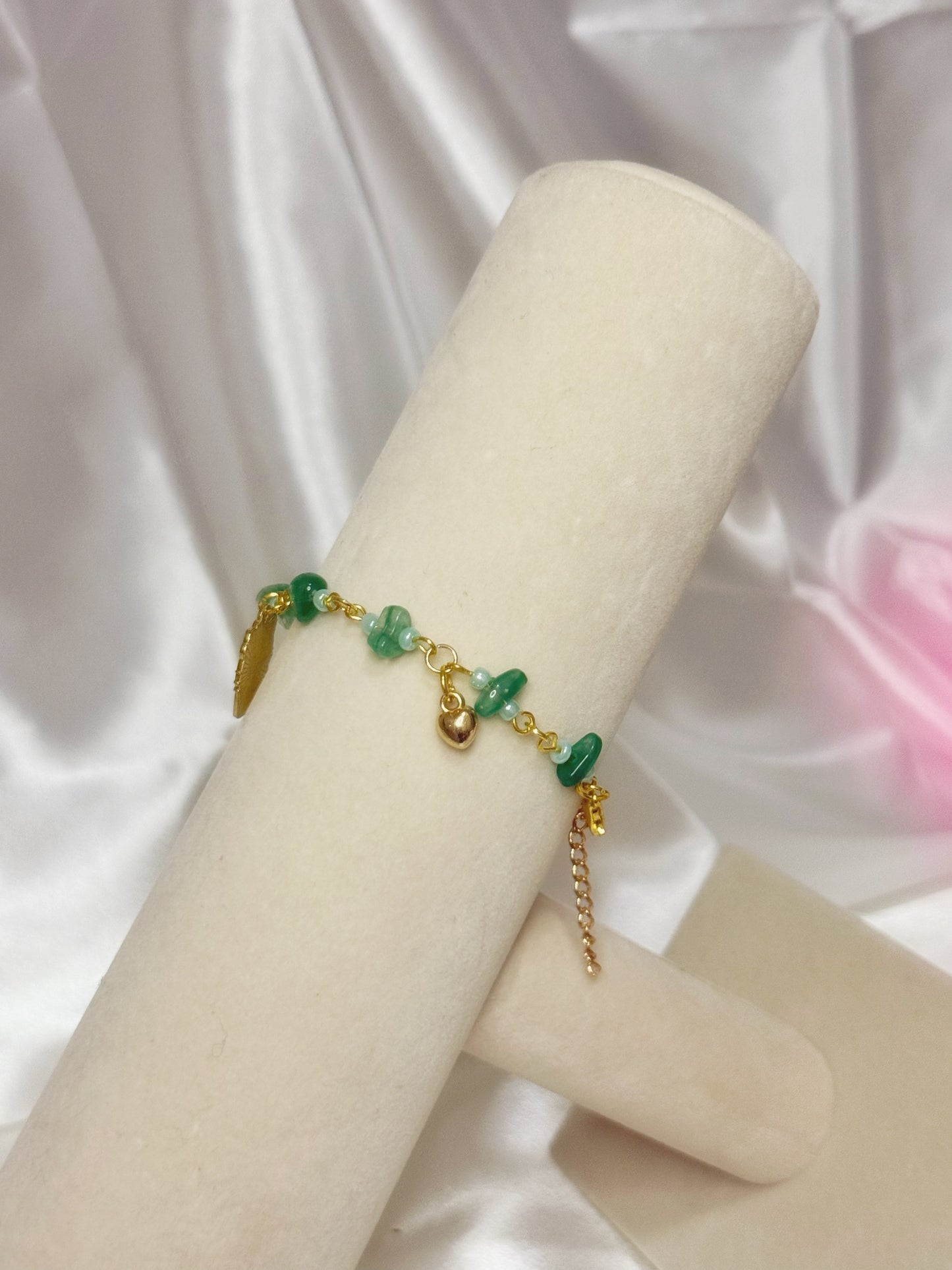 Gold Aventurine Hello Kitty Charm Bracelet