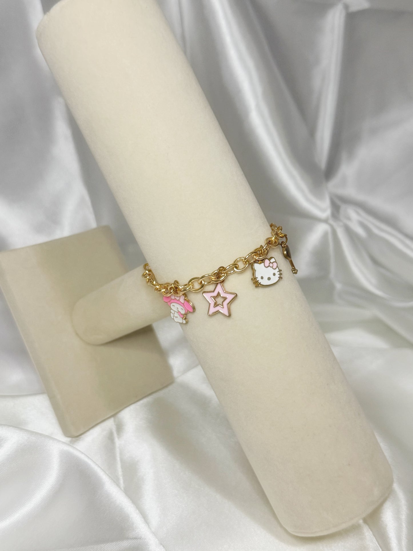 Gold My Melody & Hello Kitty Charm Bracelet