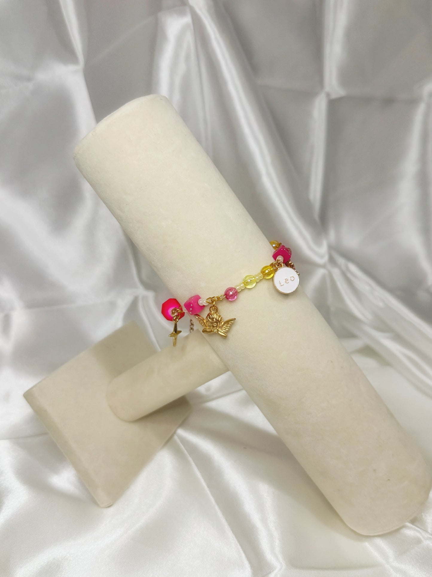Gold Leo Angel Charm Bracelet