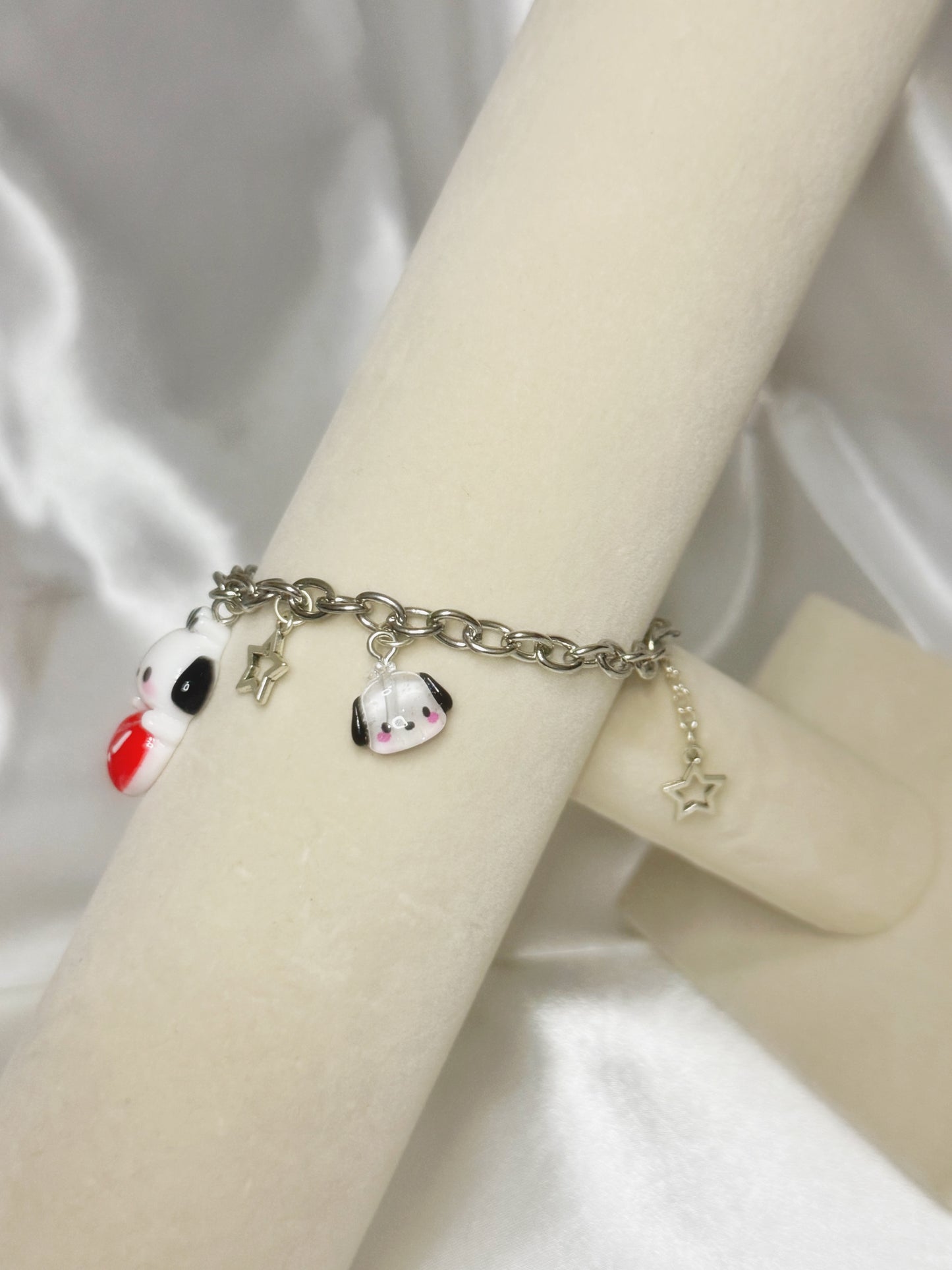 Silver Pochacco Star Charm Bracelet
