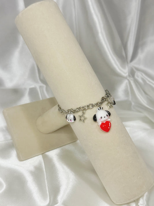Silver Pochacco Star Charm Bracelet