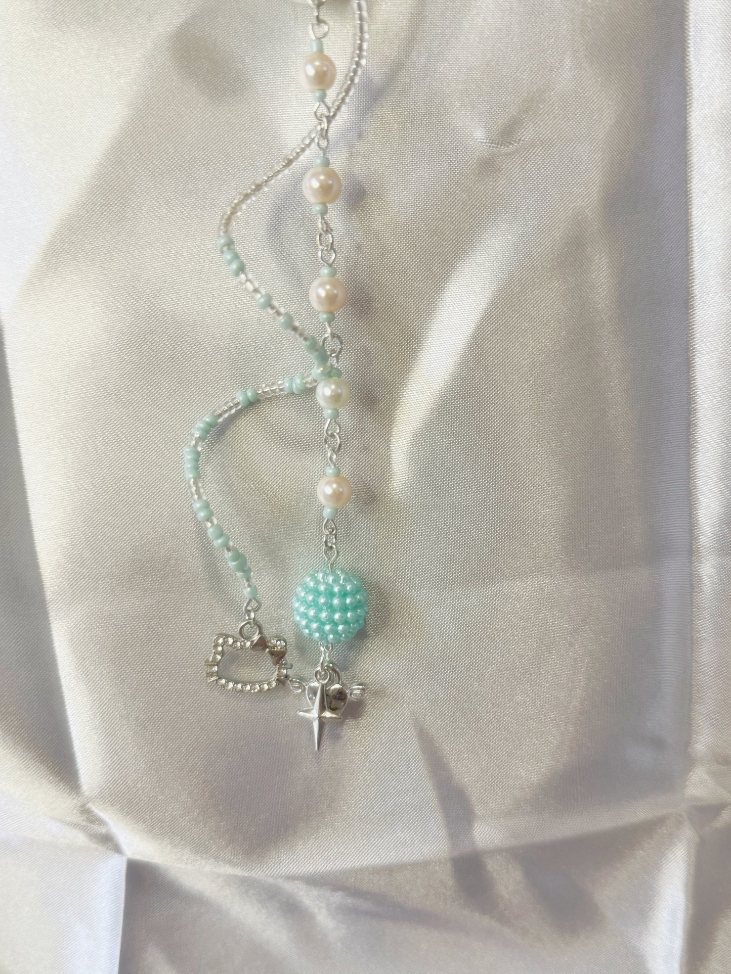 Puppy pearl bag charm