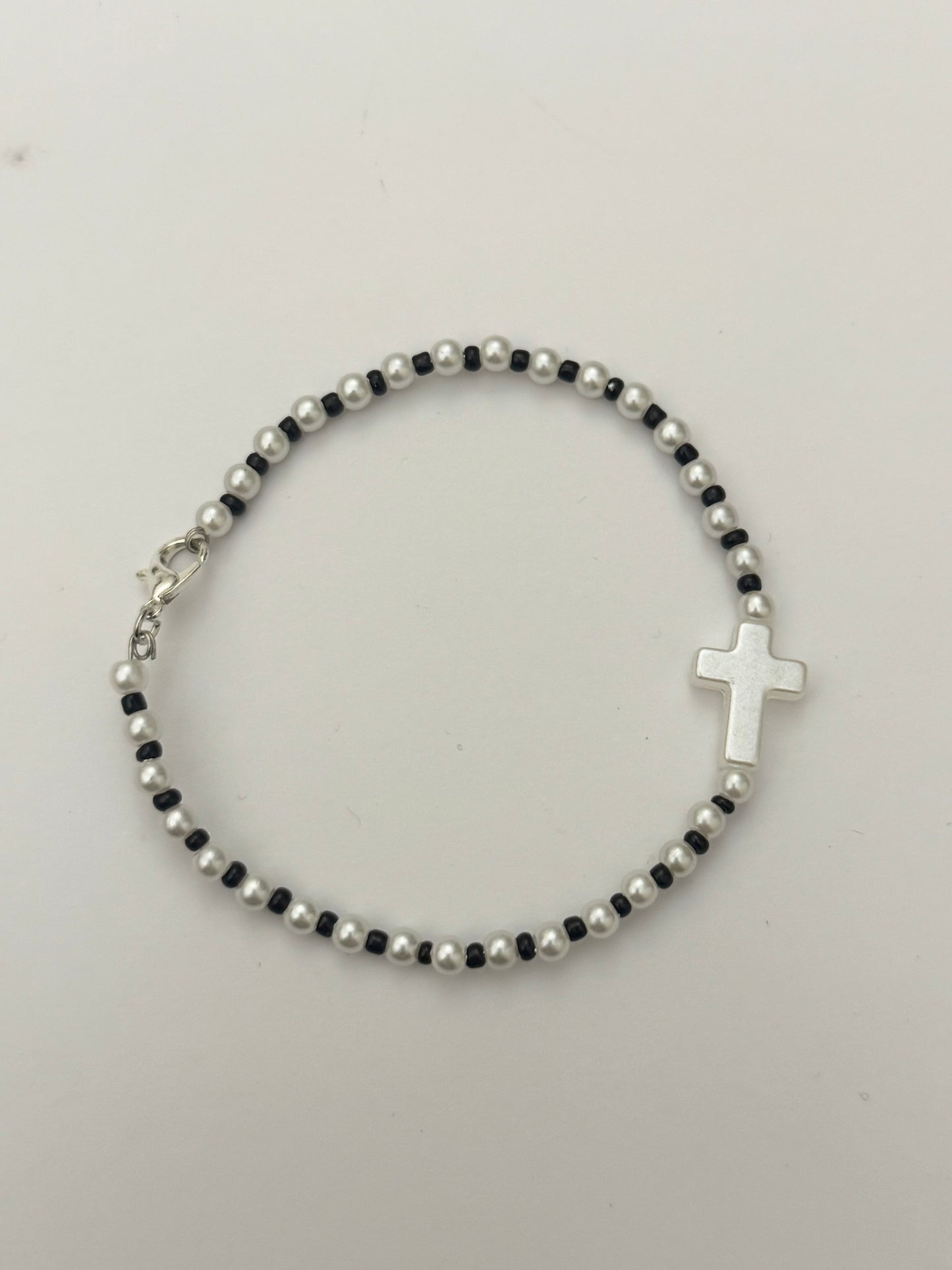 Pearl Cross Bracelet