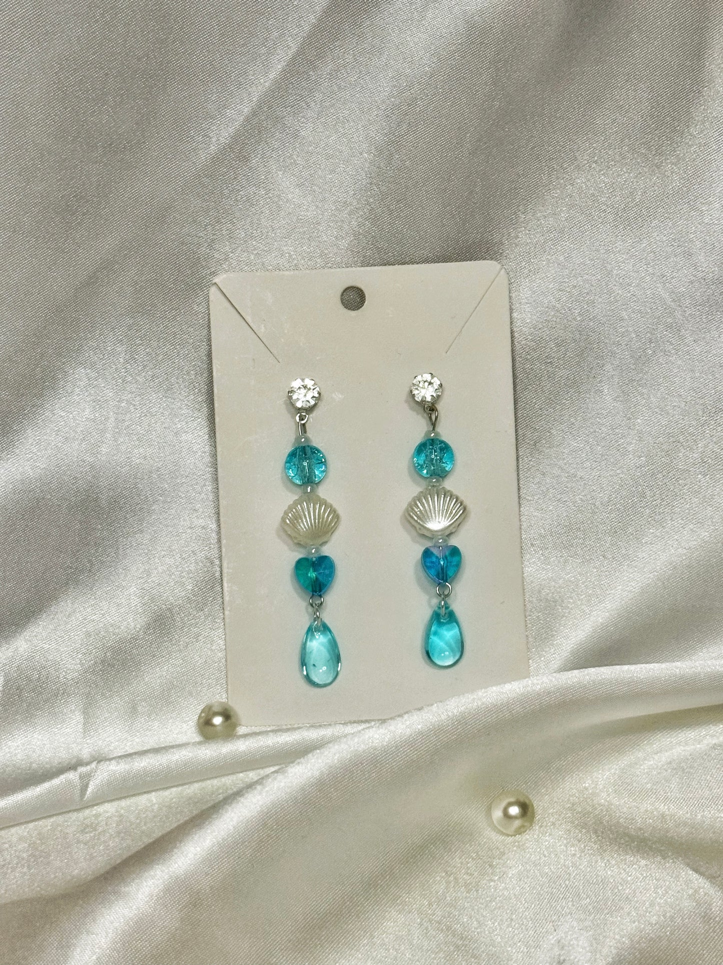 Ocean Heart Drop Earrings