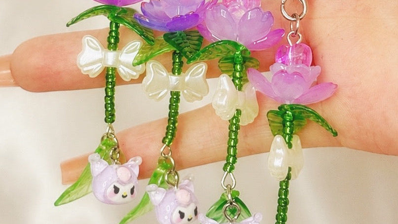Purple Flower Kuromi Phone Charm