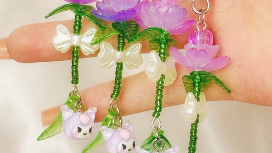 Purple Flower Kuromi Phone Charm