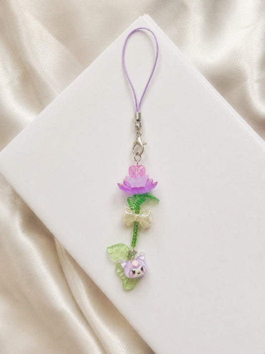 Purple Flower Kuromi Phone Charm