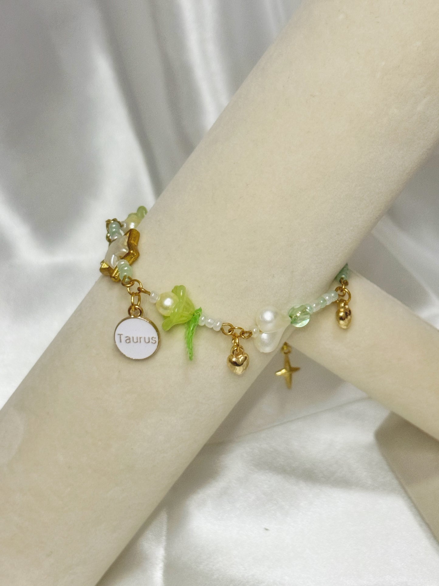 Gold Taurus Zodiac Charm Bracelet