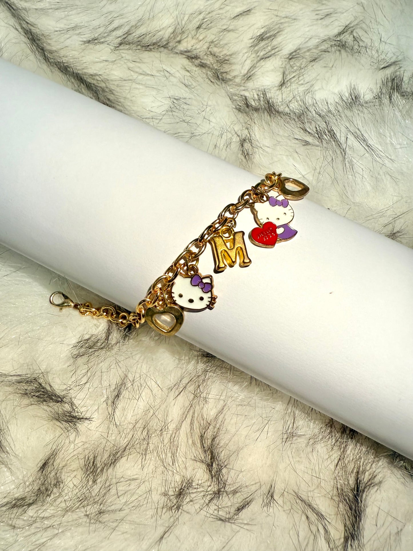 Hello Kitty M initial charm bracelet