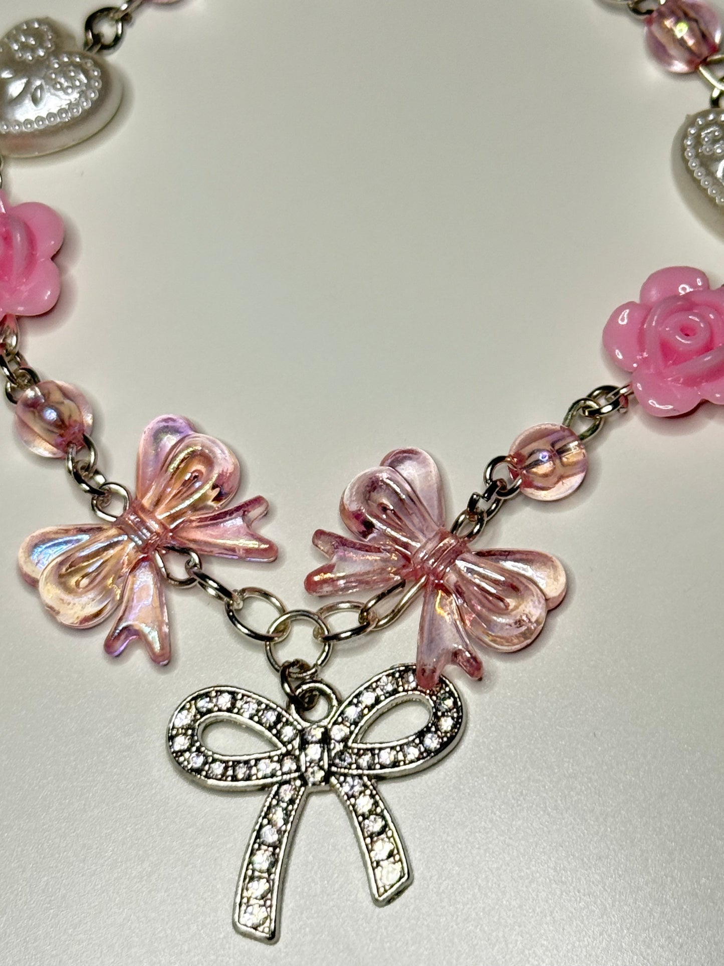 Hello kitty bow inspired charm bracelet
