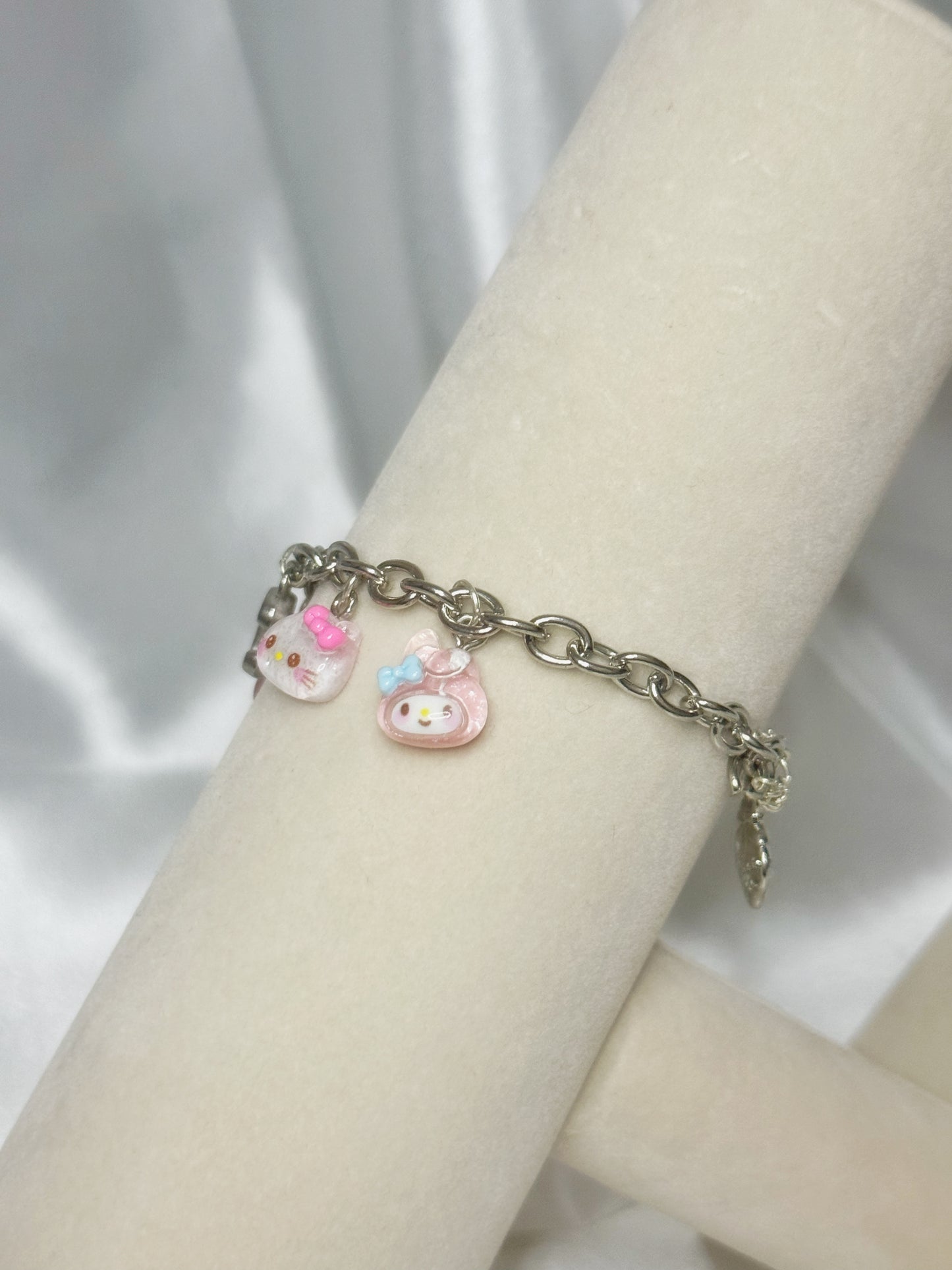 Gold My Melody & Hello Kitty Initial Charm Bracelet