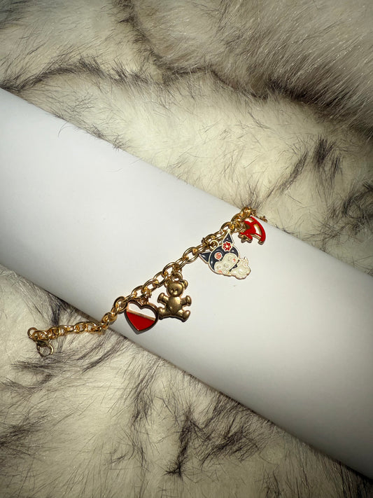 Kuromi inspired charm bracelet