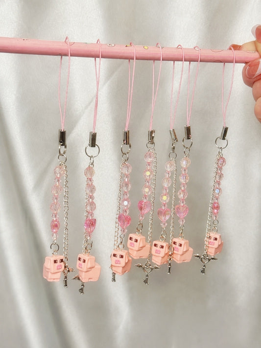 Minecraft Pig Phone Charm