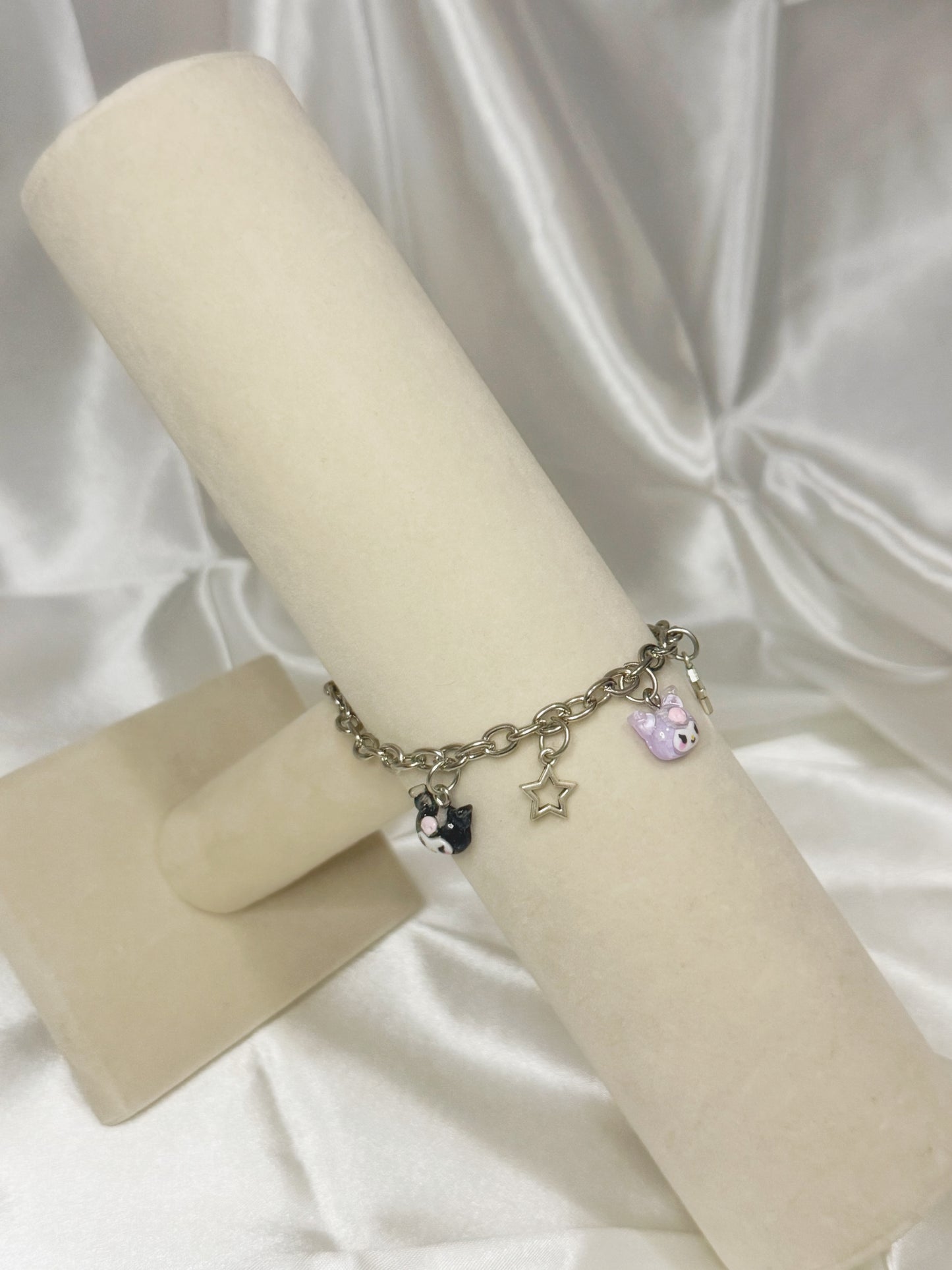Silver Kuromi Star Charm Bracelet