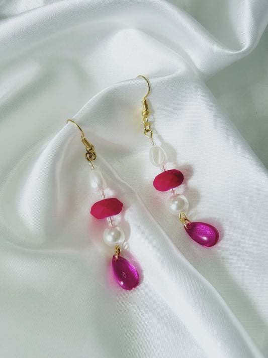 Rose Pearl Drop Earrings