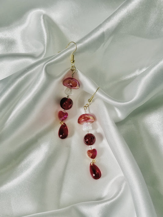Cherry Mushroom Drop Earrings