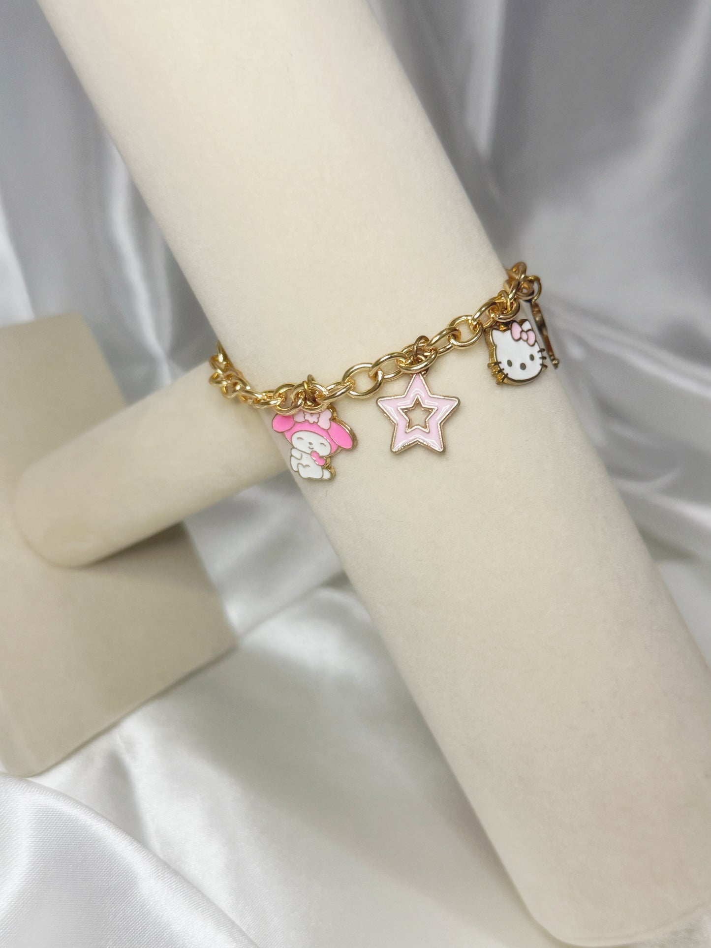 Gold My Melody & Hello Kitty Charm Bracelet