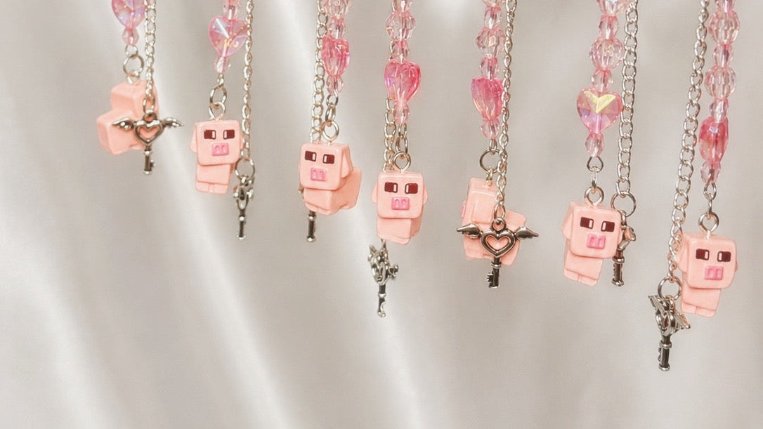 Minecraft Pig Phone Charm