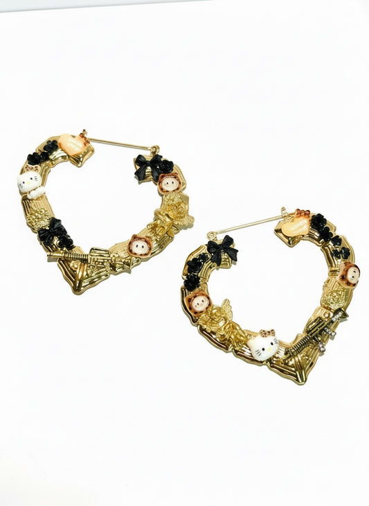 Hello Kitty inspired glam earrings