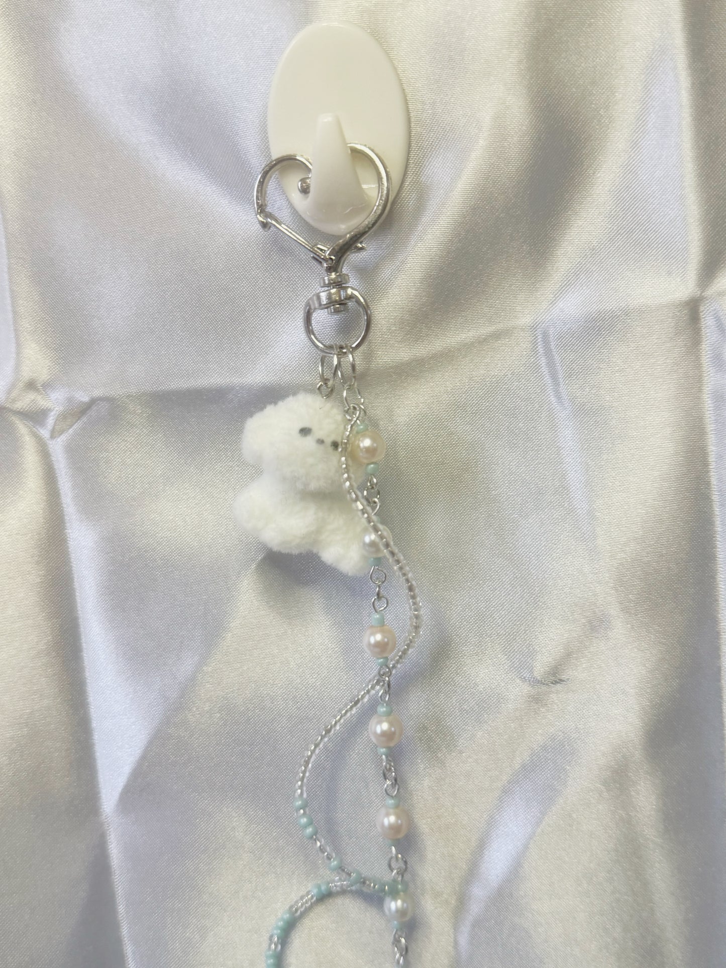 Puppy pearl bag charm