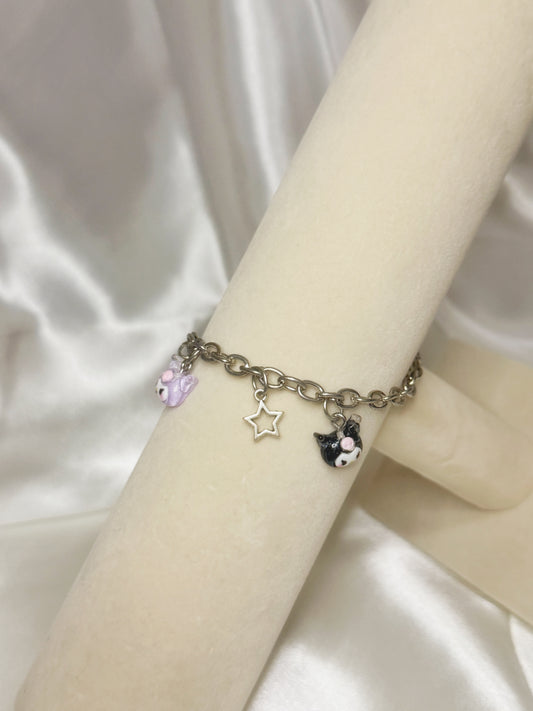 Silver Kuromi Star Charm Bracelet
