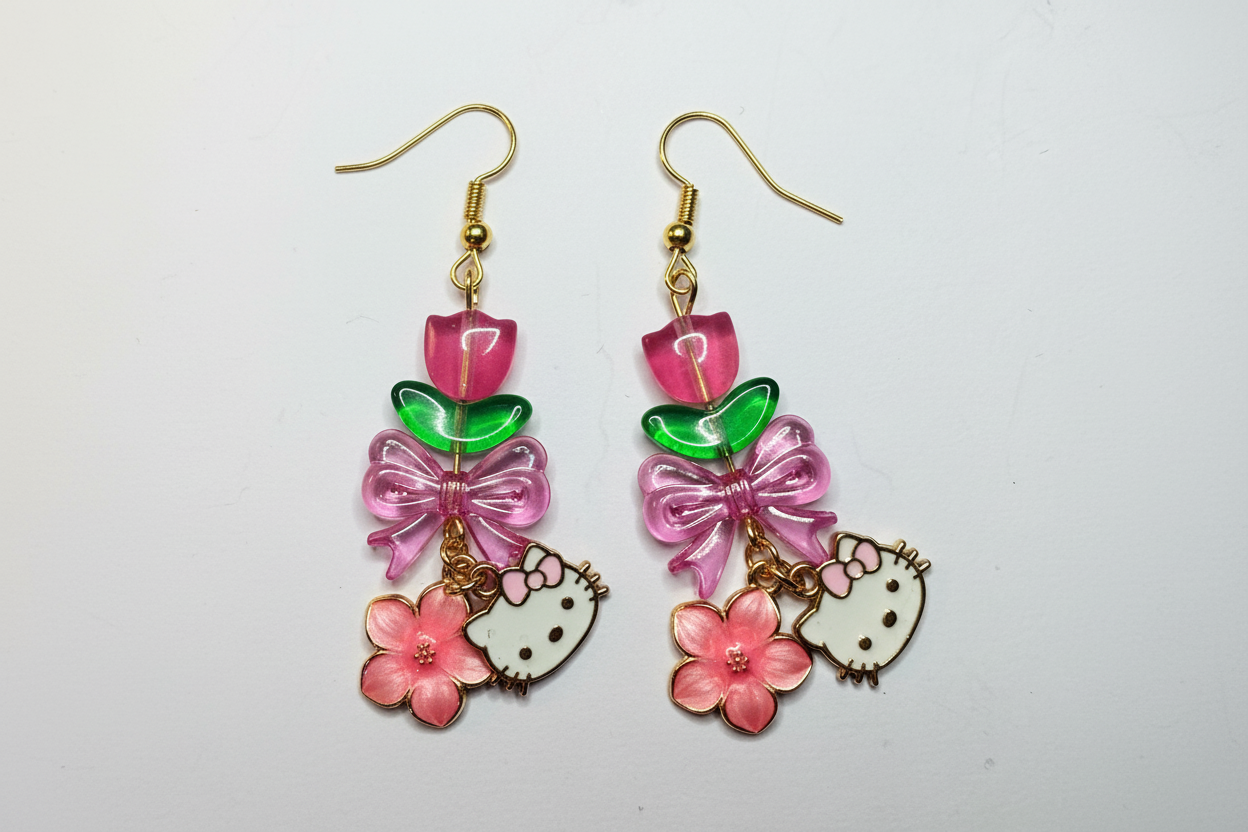Hello Kitty pink earrings